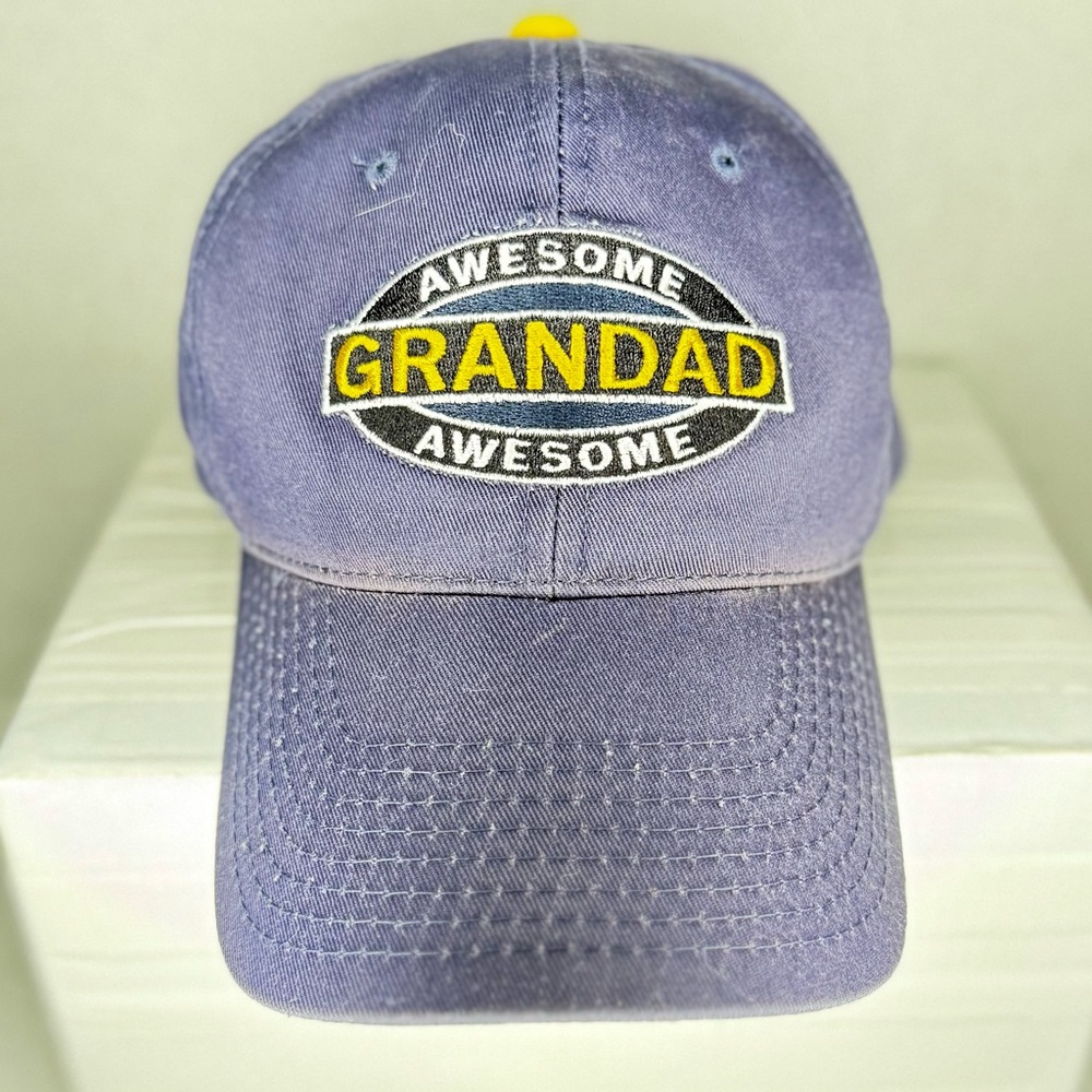 Vintage “Awesome Grandad” Faded Blue Cap